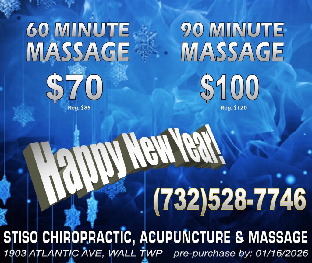 New Year Massage Specials for Stiso Chiropractic in Wall TWP